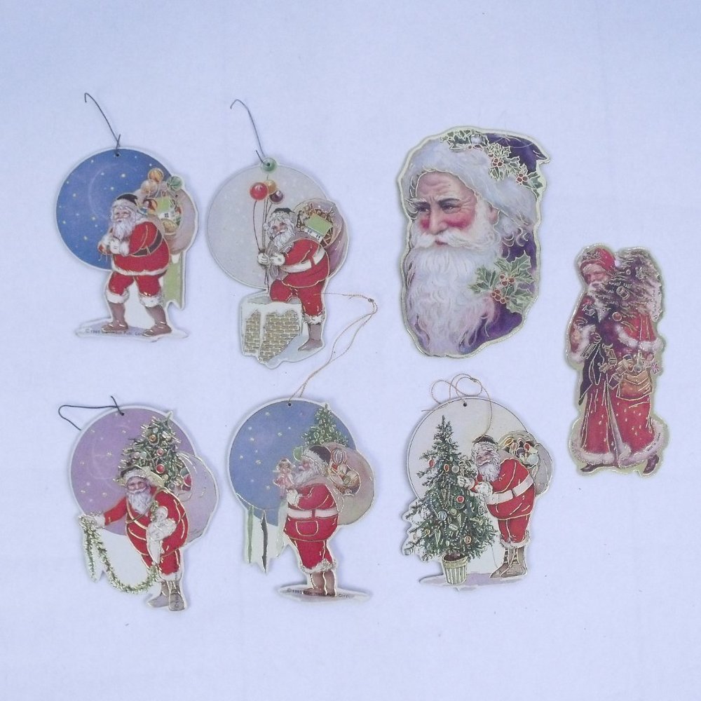 Merrimack Double Sided Die Cut Santa Ornaments
